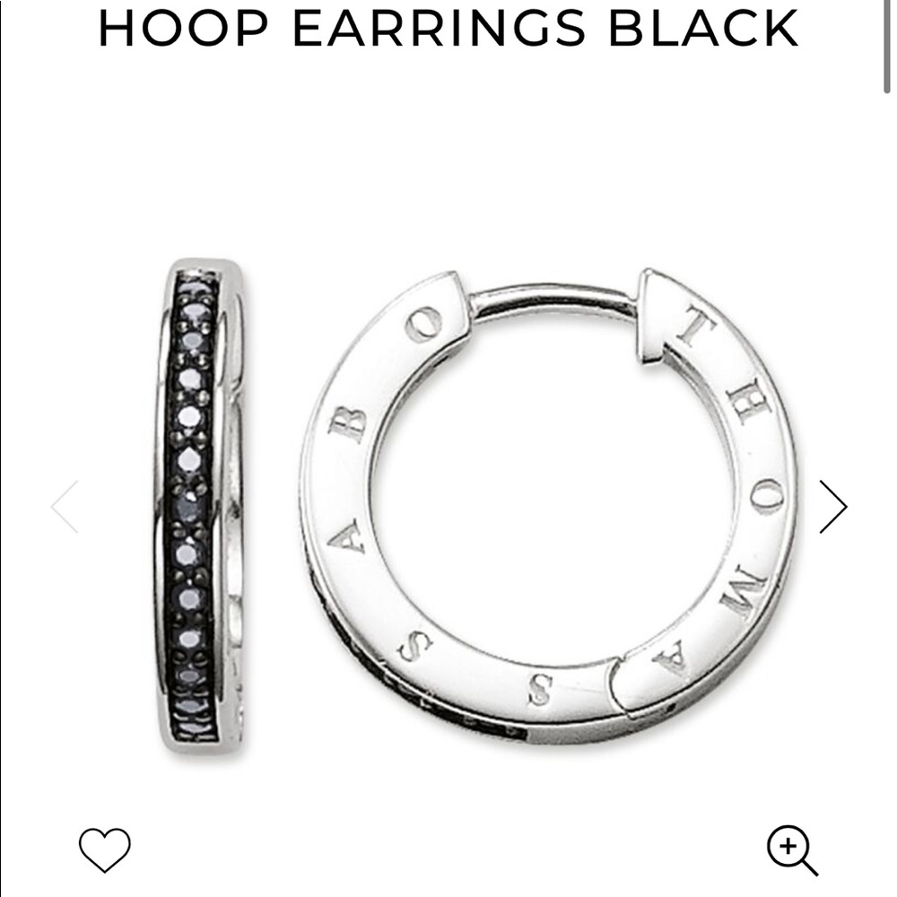 Thomas Sabo Black Hoop Earrings